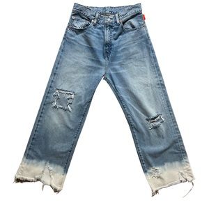 Denimist wide leg high waisted ombré jeans